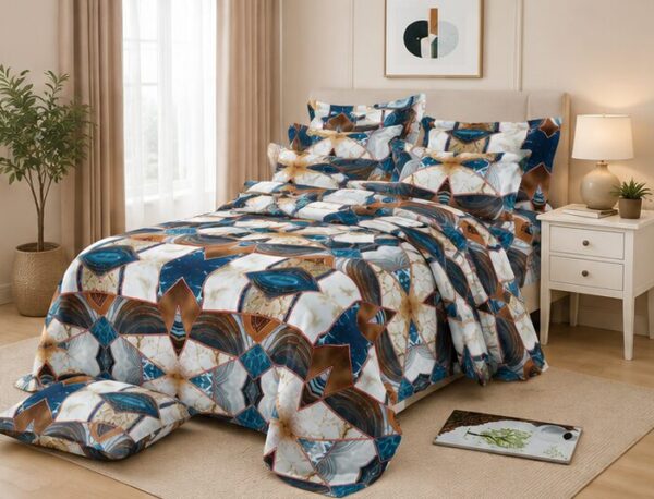 Drap Plat 3 pièces 100% Coton — (Drap 240×250 cm )+ (2 Taies 50×70 cm)