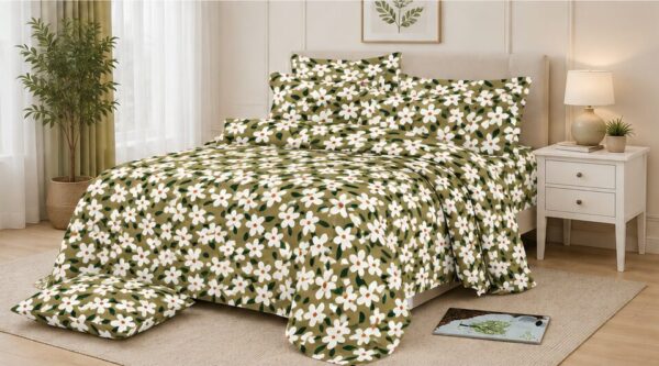 Drap Plat 3 pièces 100% Coton — (Drap 240×250 cm )+ (2 Taies 50×70 cm)