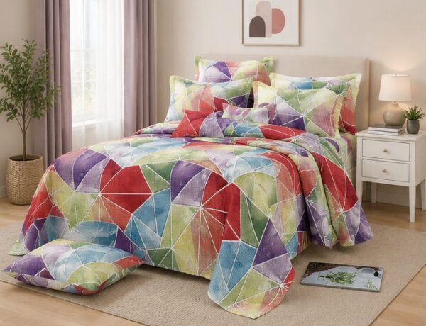 Drap Plat 3 pièces 100% Coton — (Drap 240×250 cm )+ (2 Taies 50×70 cm)