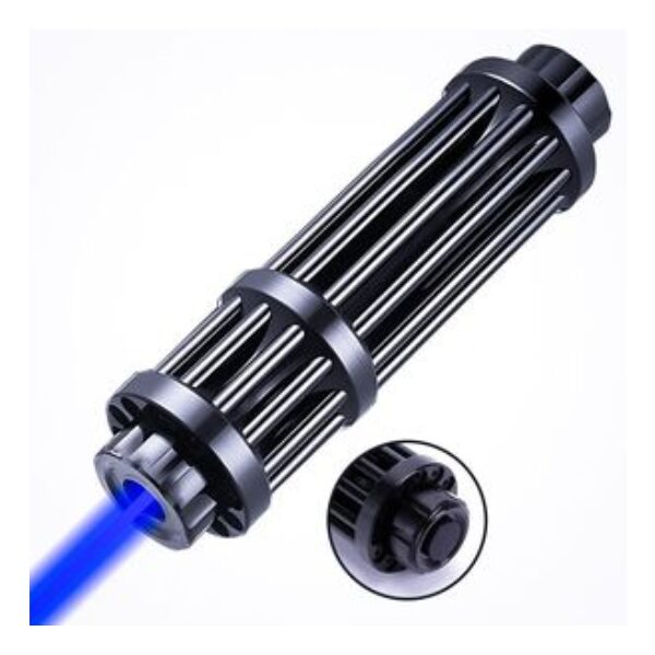 Pointeur Laser Bleu Tactique — Kit 5 embouts, 2 batteries rechargeables & chargeur Pointeur Laser Bleu Tactique — Kit 5 embouts, 2 batteries rechargeables & chargeur