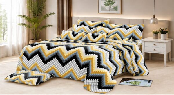 Drap Plat 3 pièces 100% Coton — (Drap 240×250 cm )+ (2 Taies 50×70 cm)