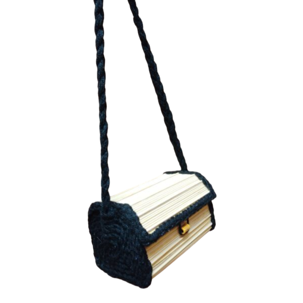 Sac bandoulière artisanal noir — compact et léger Sac bandoulière artisanal noir — compact et léger