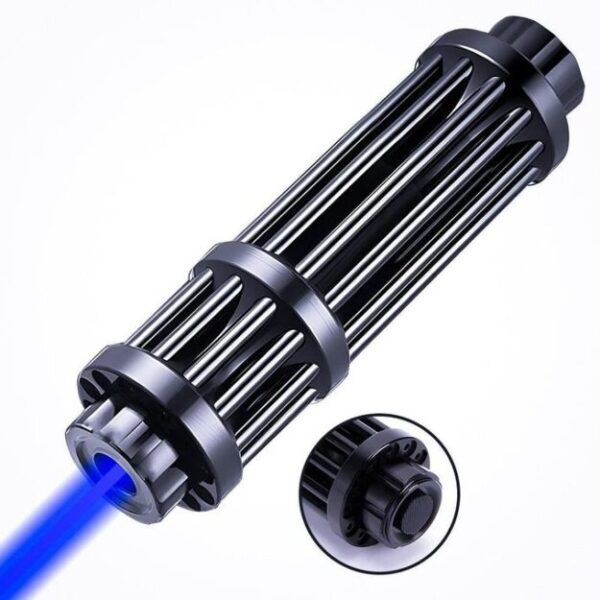 Pointeur Laser Bleu Tactique — Kit 5 embouts, 2 batteries rechargeables & chargeur Pointeur Laser Bleu Tactique — Kit 5 embouts, 2 batteries rechargeables & chargeur