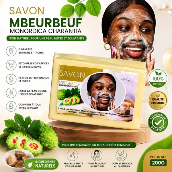 Savon Mbeurbeuf Naturel (Vert / Beige) — Savon traditionnel pour visage & corps