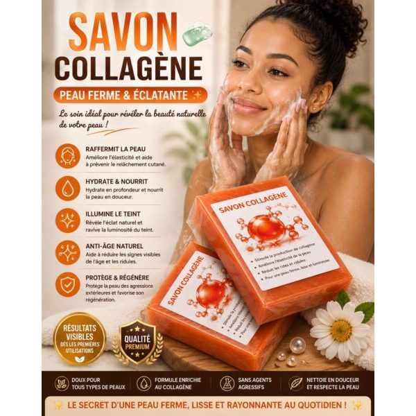 Savon au collagène pour Visage & Corps — Nettoyant doux quotidien