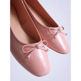 Chaussure Ballerines vernies femme - EU 35–42 (Rose poudré, nœud décoratif) – Image 2