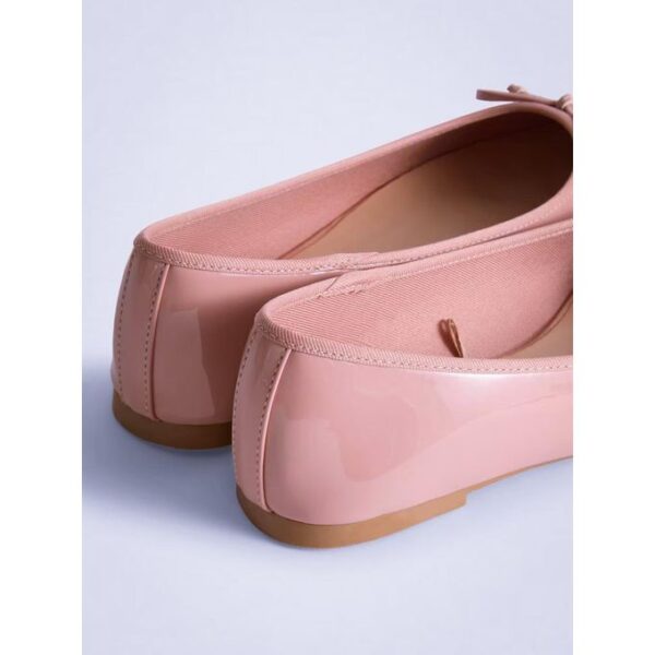 Chaussure Ballerines vernies femme - EU 35–42 (Rose poudré, nœud décoratif)