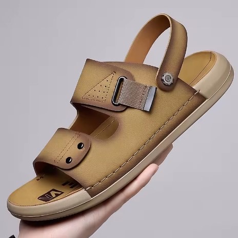 Sandales plates en cuir pour homme-(Tailles 38–44)