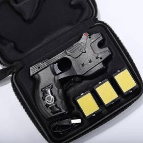Matraque électrique rechargeable (kit 3 cartouches, projection 7–10 m)