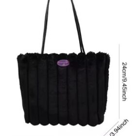 Ensemble sac à main & chapeau en peluche — chic, léger et assorti – Image 2