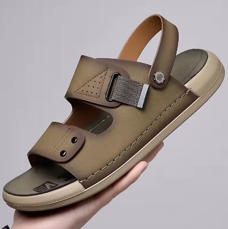 Sandales plates en cuir pour homme-(Tailles 38–44)