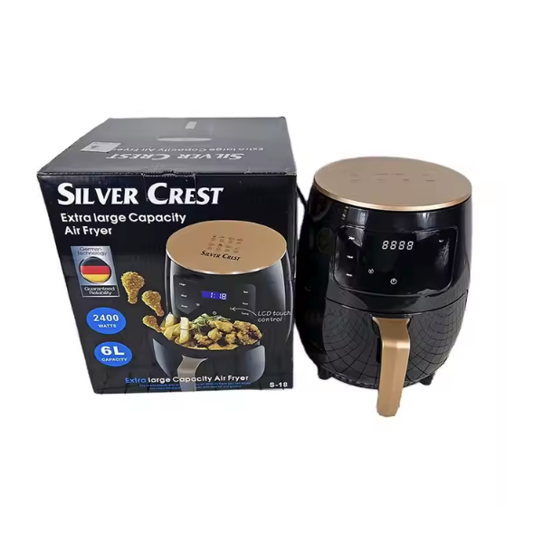 Air Fryer Silver Crest Air Fryer 6 L — 2400 W, écran tactile LED