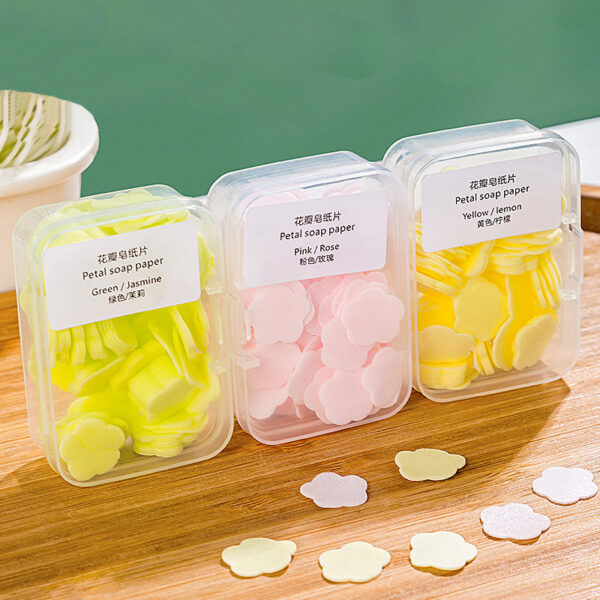 Lot de 10 feuilles de savon moussant format voyage — biodégradables, parfum léger