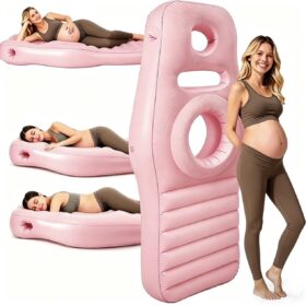 Matelas gonflable de grossesse ergonomique — Rose – Image 2