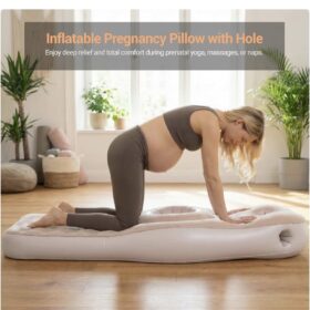 Matelas gonflable de grossesse ergonomique — Rose – Image 4