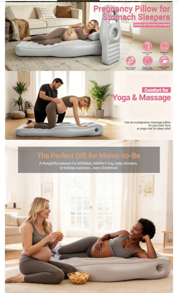 Matelas gonflable de grossesse ergonomique — Rose Matelas gonflable de grossesse ergonomique — Rose