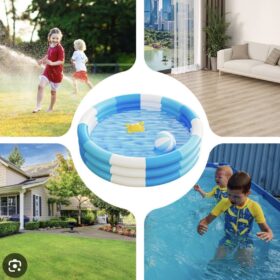 Piscine gonflable enfant 150 cm — bleu et blanc Piscine gonflable enfant 150 cm — bleu et blanc