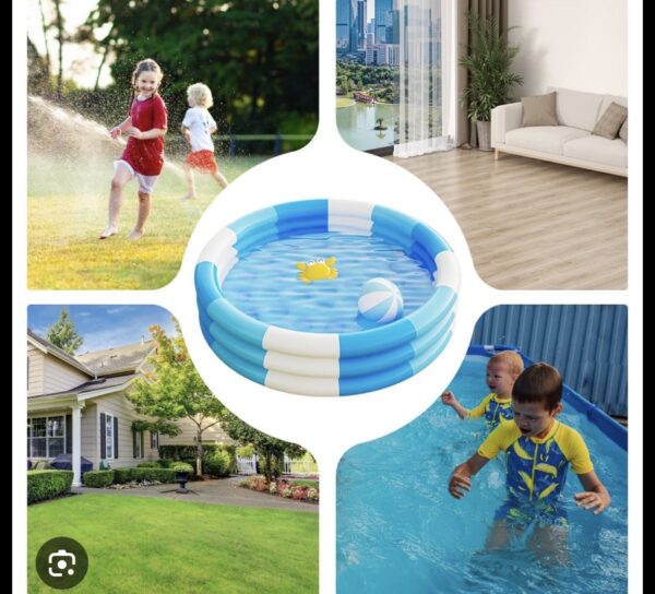 Piscine gonflable enfant 150 cm — bleu et blanc