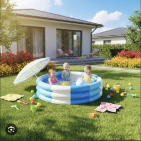 Piscine gonflable enfant 150 cm — bleu et blanc – Image 3