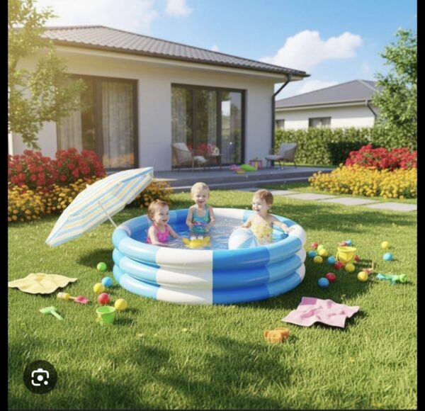 Piscine gonflable enfant 150 cm — bleu et blanc