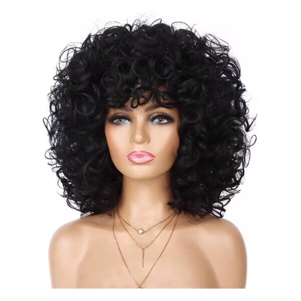 Perruque Kinky Curl 12 pouces (≈30 cm) sans dentelle — Noir Perruque Kinky Curl 12 pouces (≈30 cm) sans dentelle — Noir