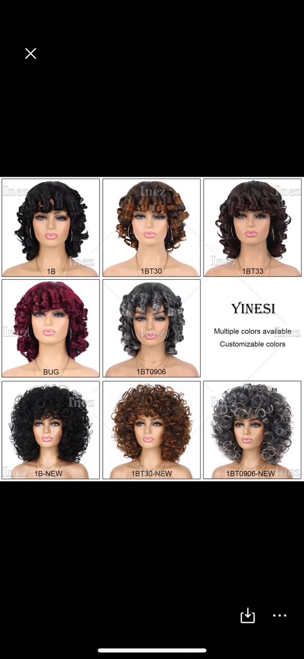 Perruque Kinky Curl 12 pouces (≈30 cm) sans dentelle — Noir Perruque Kinky Curl 12 pouces (≈30 cm) sans dentelle — Noir