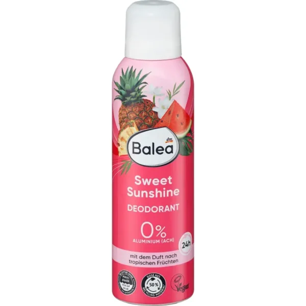 Déodorant Balea Spray Sunshine – sans aluminium, 200 ml