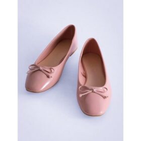 Chaussure Ballerines vernies femme - EU 35–42 (Rose poudré, nœud décoratif) – Image 5