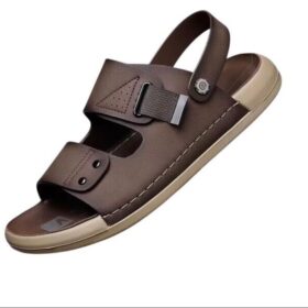 Sandales plates en cuir pour homme-(Tailles 38–44)