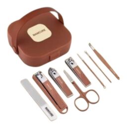 Kit manucure & pédicure professionnel — Boîte 8 en 1 (acier inoxydable)