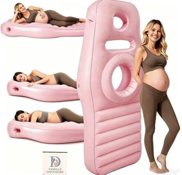 Matelas gonflable de grossesse ergonomique — Rose Matelas gonflable de grossesse ergonomique — Rose