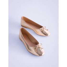 Ballerines dorées métallisées – Wide Fit, nœud élégant (EU 35–42) Ballerines dorées métallisées – Wide Fit, nœud élégant (EU 35–42)