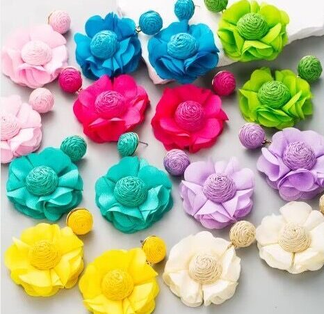 Boucles d'oreilles en tissu coloré — légères et élégantes