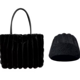 Ensemble sac à main & chapeau en peluche — chic, léger et assorti – Image 3