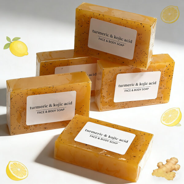 Savon au curcuma, citron et acide kojique (lot de 5) Savon au curcuma, citron et acide kojique (lot de 5)