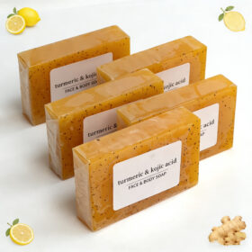 Savon au curcuma, citron et acide kojique (lot de 5) – Image 7